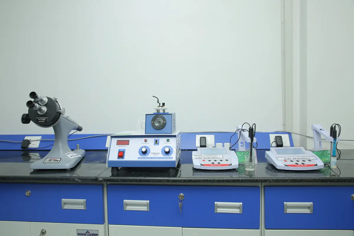 Quality assurance laboratory with testing equipment
